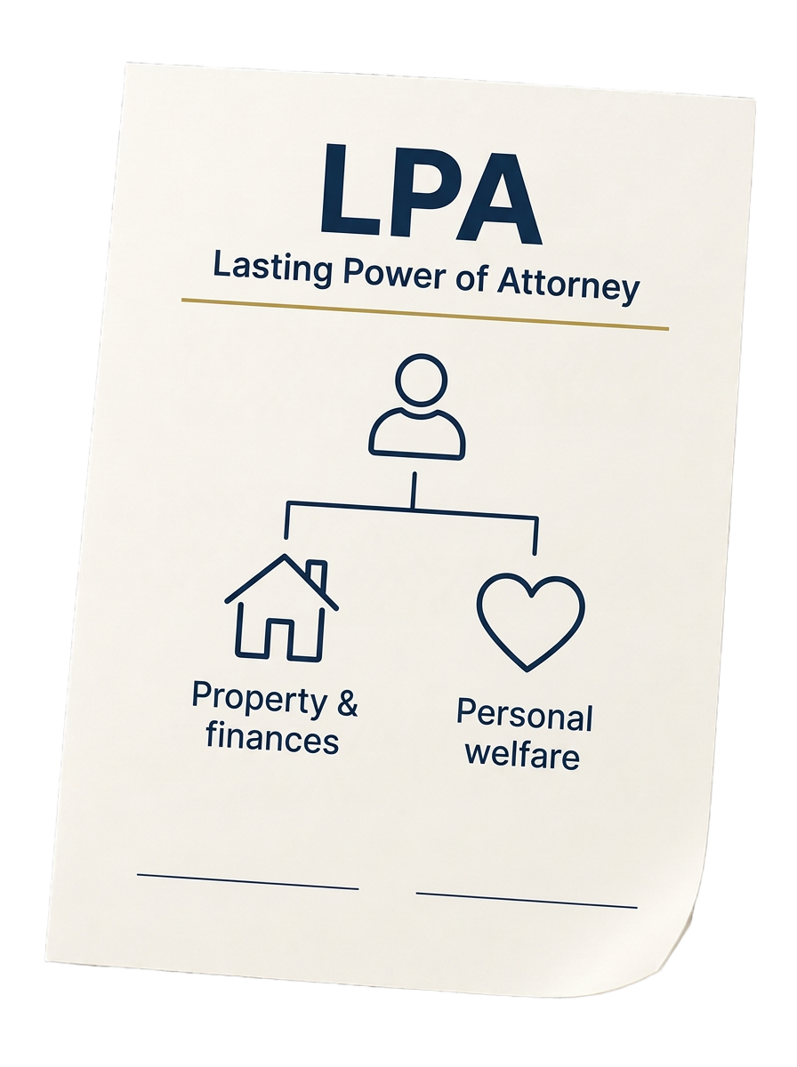 Illustrated LPA covering property, finances and personal welfare